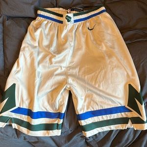 Nike/ NBA. Cream city Milwaukee bucks jersey bottoms. Boys large.